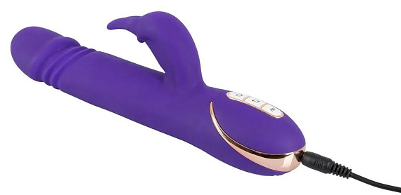 Фиолетовый вибратор-кролик Stoss Stange - 23 см. - фото 5
