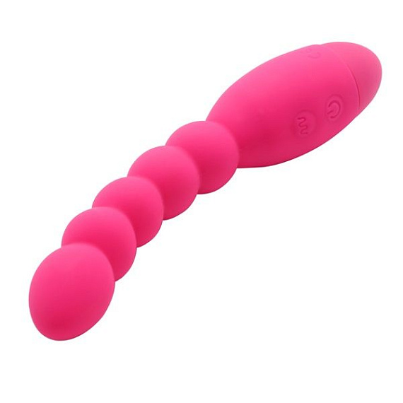 Розовый анальный вибростимулятор-елочка Lovers Beads - 19 см. от Intimcat