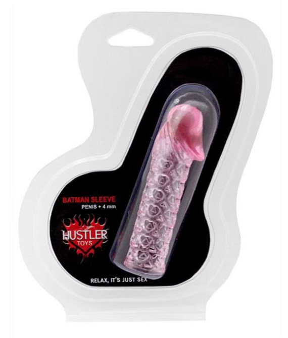 Розовая закрытая насадка на пенис BATMAN SLEEVE - 11,7 см. - поливинилхлорид (ПВХ, PVC)