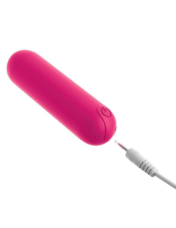 Ярко-розовая перезаряжаемая вибропуля #Play Rechargeable Bullet - анодированный пластик (ABS)
