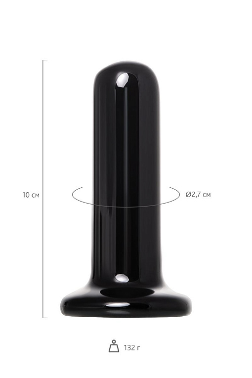Черный стеклянный мини-вибратор - 10 см. - фото 8