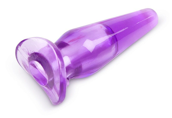 Фиолетовая анальная пробка - 8 см. - гель