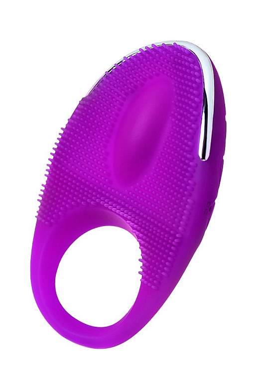 Фиолетовое перезаряжаемое виброкольцо с ресничками JOS  RICO - фото 5