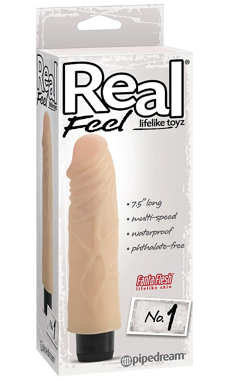 Реалистичный вибромассажер Real Feel Lifelike Toyz №1 - 19,1 см. - термопластичный эластомер (TPE)