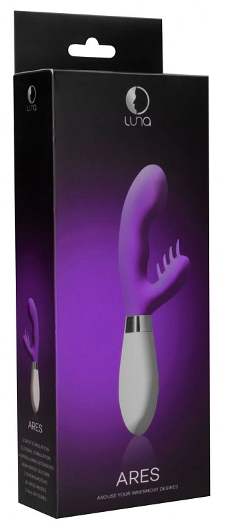 Фиолетовый вибратор-кролик Ares - 21 см. - силикон