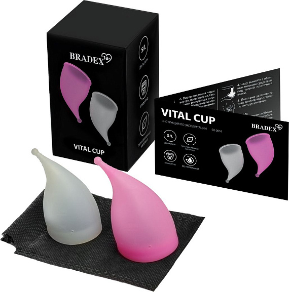 Набор менструальных чаш Vital Cup (размеры S и L) - силикон