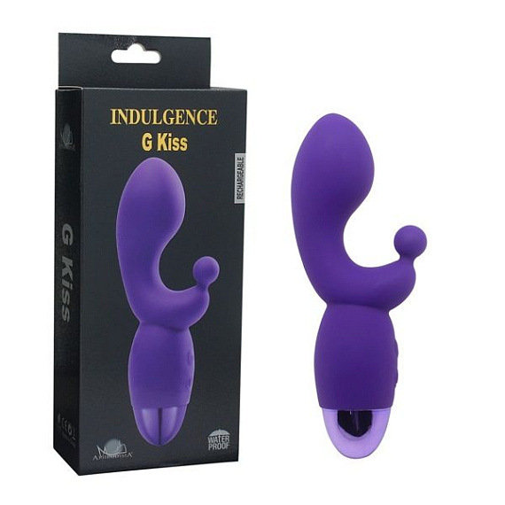 Фиолетовый вибратор INDULGENCE Rechargeable G Kiss - 16,5 см. от Intimcat