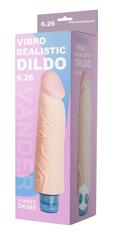 Телесный вибромассажёр Vibro Realistic Cock Dildo - 17,4 см. - фото 5
