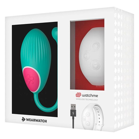 Зеленое виброяйцо с белым пультом-часами Wearwatch Egg Wireless Watchme от Intimcat