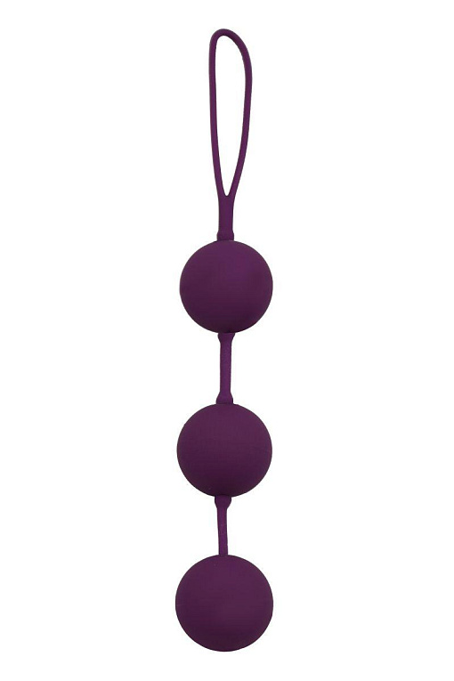 Фиолетовые вагинальные шарики с петлёй - силикон