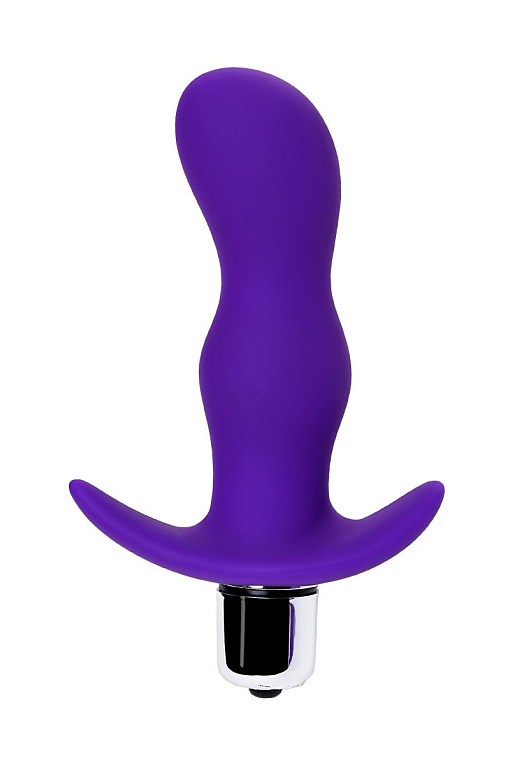 Фиолетовая изогнутая анальная вибропробка - 11,2 см. от Intimcat