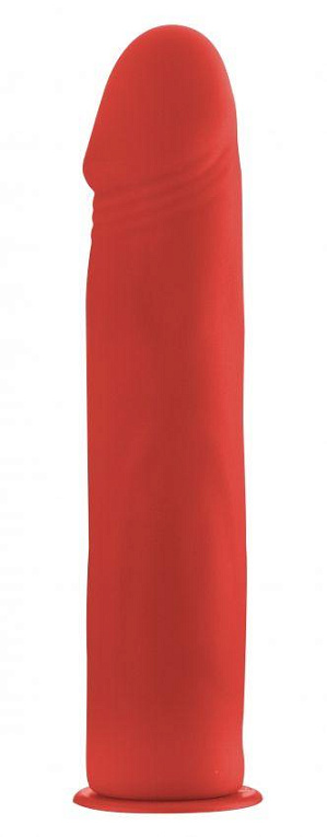 Красный страпон Deluxe Silicone Strap On 8 Inch - 20 см. - силикон