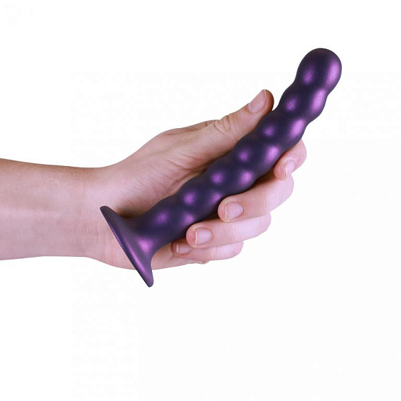 Фиолетовый фаллоимитатор Beaded G-Spot - 17 см. - фото 5