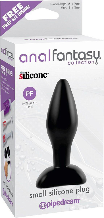 Чёрная анальная пробочка Small Silicone Plug - 11 см. - силикон
