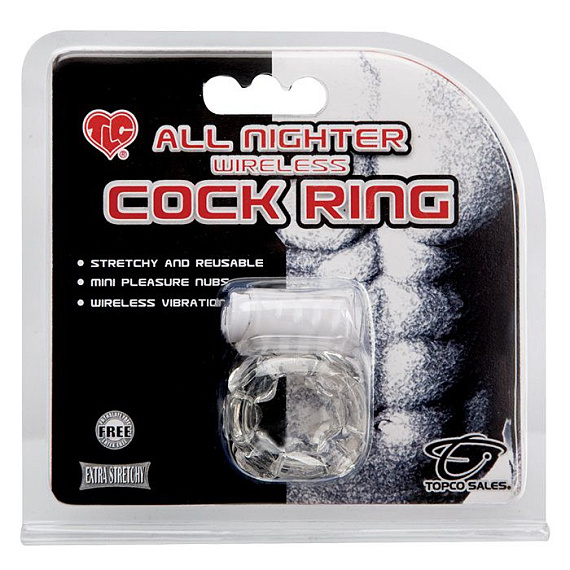 Эрекционное кольцо с вибрацией TLC All Nighter Wireless Cock Ring - силикон