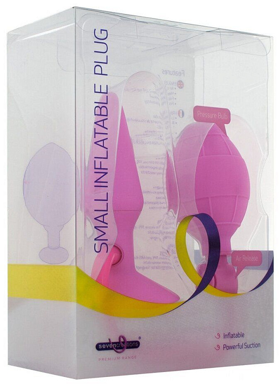 Розовая анальная пробка с расширением Inflatable Butt Plug Small - 10 см. - силикон