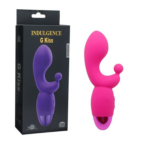 Розовый вибратор INDULGENCE Rechargeable G Kiss - 16,5 см. от Intimcat