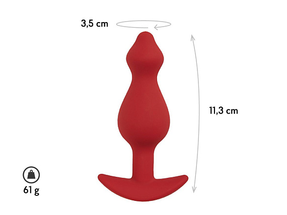 Бордовая анальная пробка Libra M - 11,3 см. от Intimcat