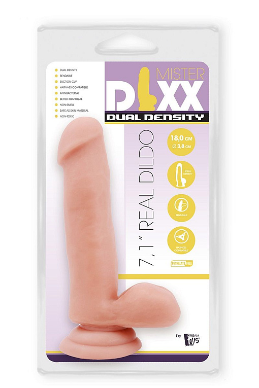 Телесный фаллоимитатор-реалистик Dual Density Dildo - 18 см. Dream Toys