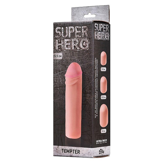 Фаллоудлинитель SUPER HERO Tempter - 16 см. - неоскин