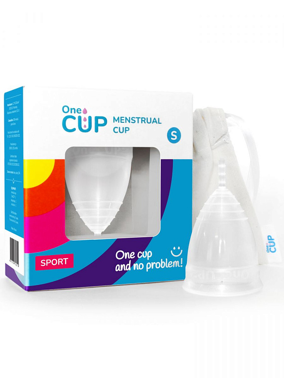 Прозрачная менструальная чаша OneCUP Sport - размер S - силикон