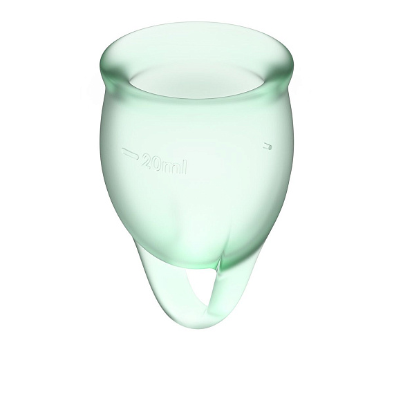 Набор зеленых менструальных чаш Feel confident Menstrual Cup - силикон