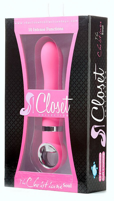 Розовый силиконовый вибратор CHRISTIANE SOUL - 17,8 см. Closet Collection