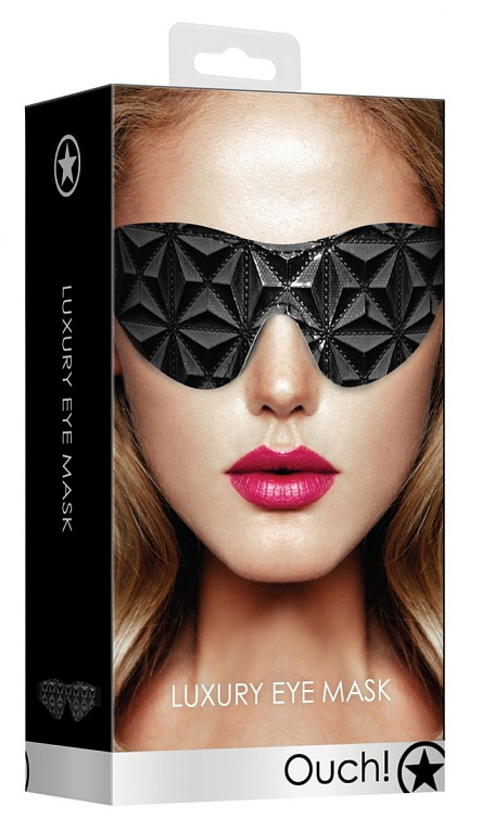 Черная маска на глаза закрытого типа Luxury Eye Mask - винил