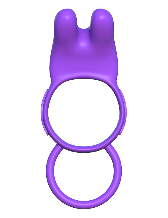 Эрекционное кольцо с вибрацией и подхватом для мошонки Twin Teazer Rabbit Ring - фото 5