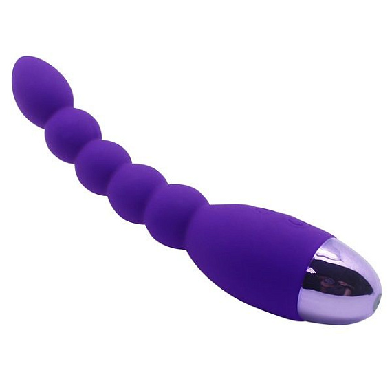 Фиолетовый анальный вибростимулятор Lovers Beads - 19 см. от Intimcat