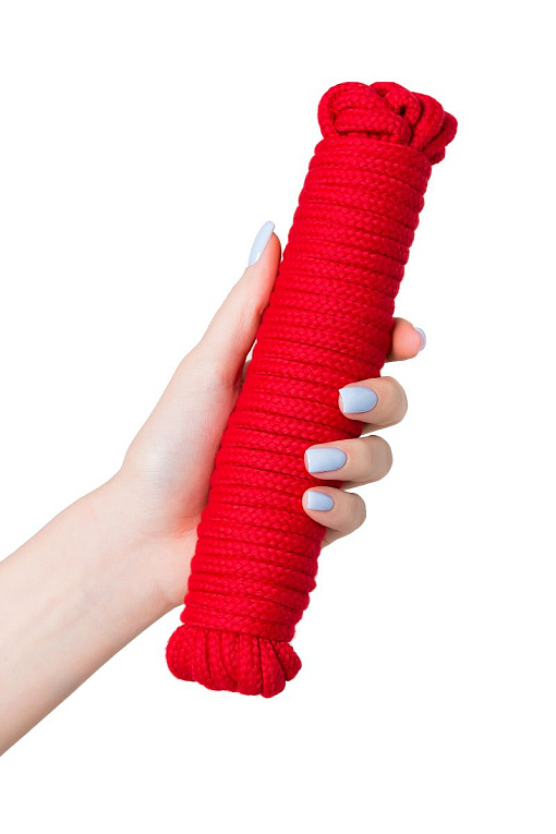 Красная текстильная веревка для бондажа - 1 м. - фото 5