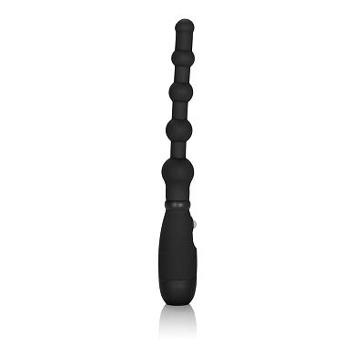 Черная анальная цепочка с вибрацией Booty Call Booty Flexer - 14,5 см.
