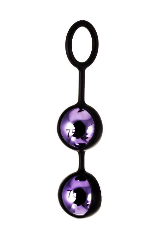 Фиолетово-чёрный набор вагинальных шариков TOYFA A-toys - анодированный пластик, силикон