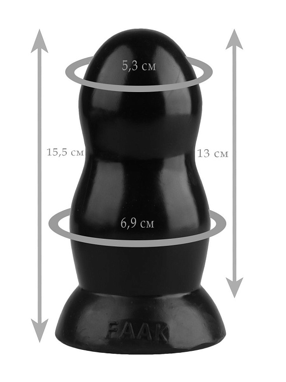 Черная гладкая анальная втулка - 15,5 см. - эластомер (полиэтилен гель)