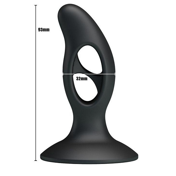 Чёрный массажёр простаты Silicone Butt Plug - 9,3 см. - фото 6