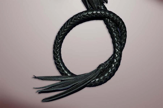 Чёрная кожаная плеть  Стёгалка-погонялка! - 65 см. от Intimcat