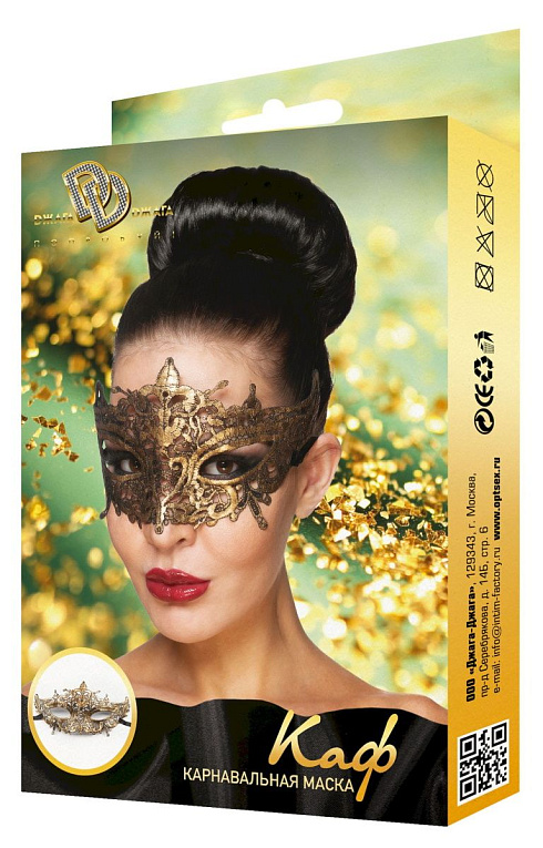 Золотистая карнавальная маска  Каф от Intimcat