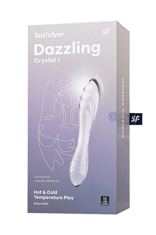 Прозрачный двусторонний стеклянный фаллоимитатор Dazzling Crystal 1 - 18,5 см. - фото 6