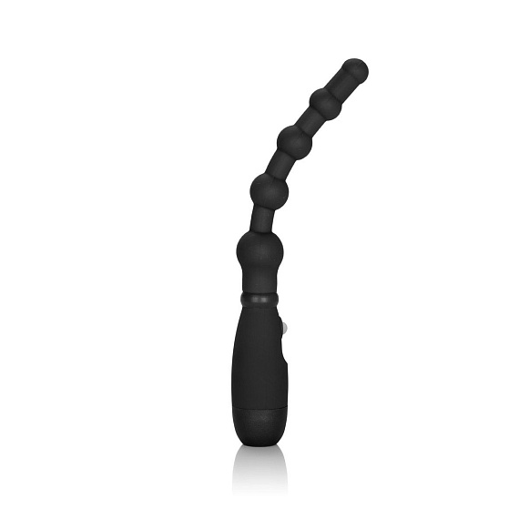 Черная анальная цепочка с вибрацией Booty Call Booty Flexer - 14,5 см. - силикон