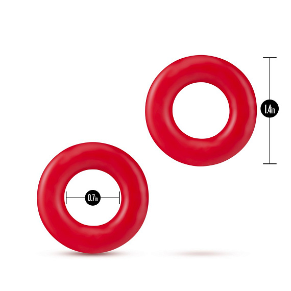 Набор из 2 красных эрекционных колец Stay Hard Donut Rings от Intimcat