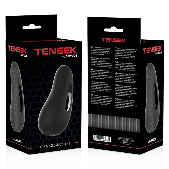 Черный мастурбатор TENSEK Lux Masturbator #4 - термопластичный эластомер (TPE)