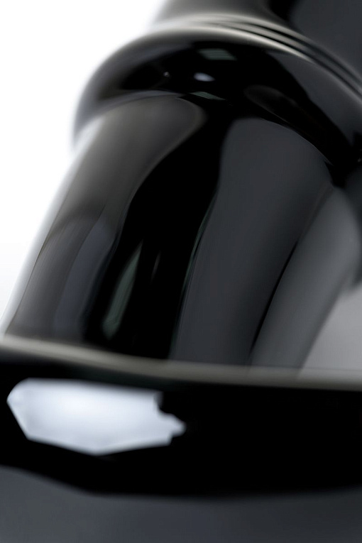 Черная стеклянная анальная втулка Sexus Glass с ограничителем - 11,5 см. - фото 6