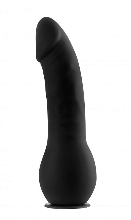 Чёрный страпон Deluxe Silicone Strap On 8 Inch - 20,5 см. от Intimcat