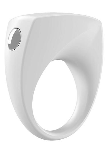 Белое эрекционное кольцо B6 с вибрацией