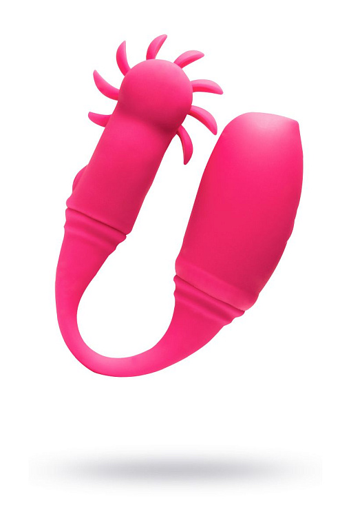 Розовый вибратор KAWAII DAISUKI 4 для одновременной вагинальной и клиторальной стимуляции - силикон