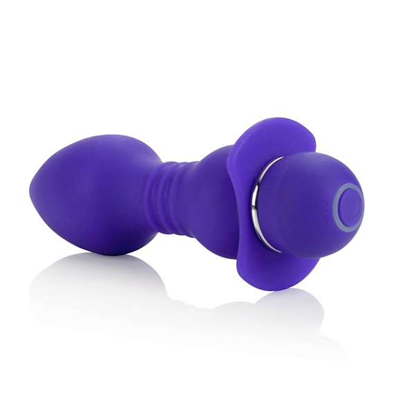 Фиолетовая анальная пробка Booty Call Player с вибрацией - 14 см. от Intimcat