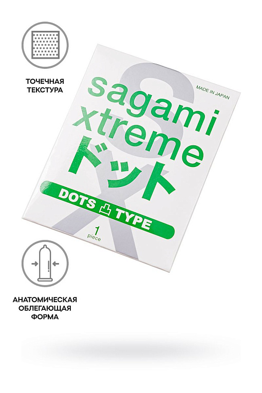 Презерватив Sagami Xtreme Type-E с точками - 1 шт. от Intimcat