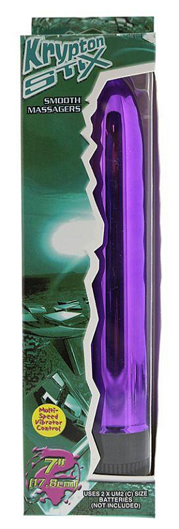 Фиолетовый классический вибратор KRYPTON STIX 7 MASSAGER - 17,8 см. - анодированный пластик (ABS)