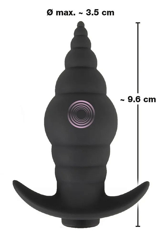 Черная анальная вибропробка RC Butt Plug - 9,6 см. - фото 9