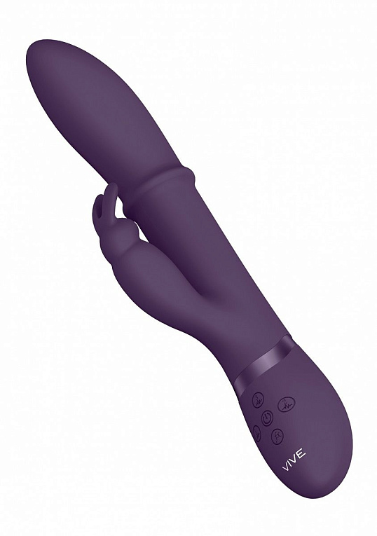Фиолетовый вибратор-кролик Halo со стимулирующим кольцом - 24,5 см. от Intimcat